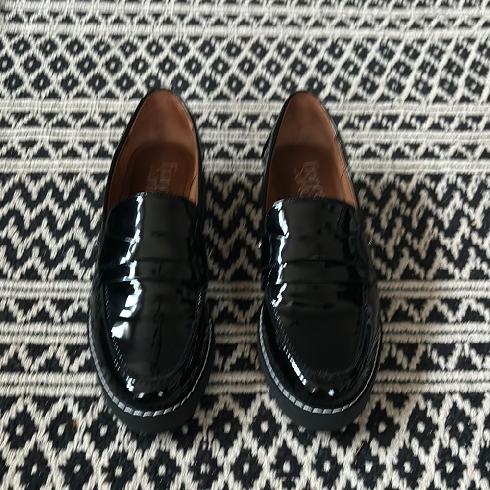Franco Sarto Black Loafers Sleek Slip-Ons